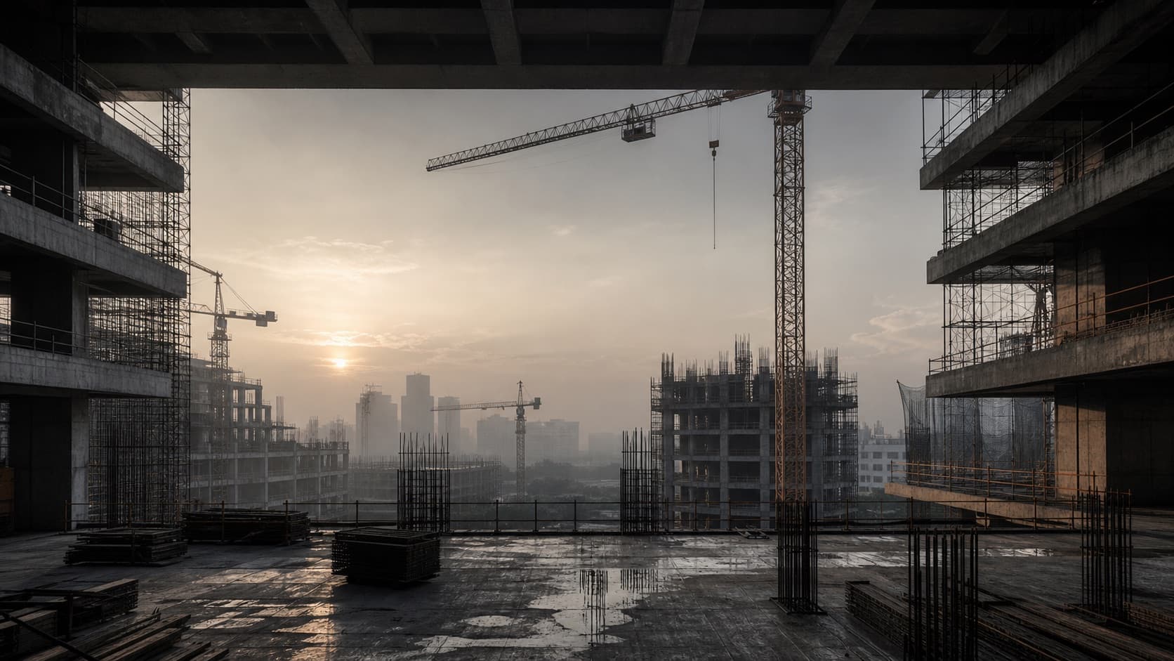 Large construction project managed through coordinated work packages